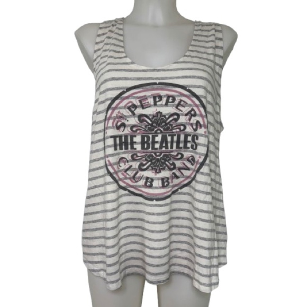 Junk Food The Beatles Striped Sleeveless Top Size XXL